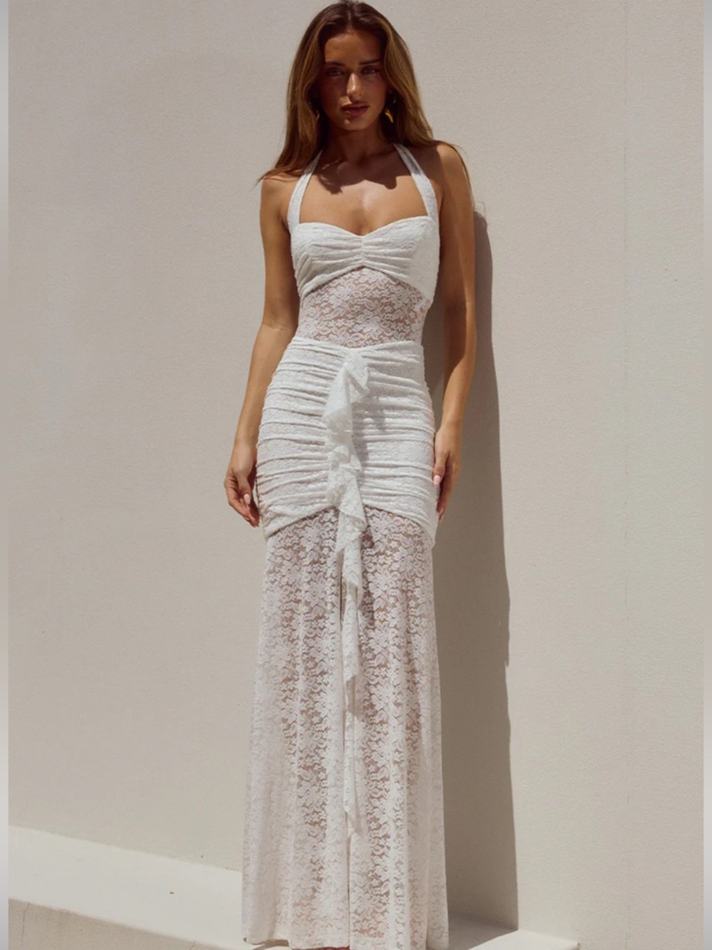 Enamorada White Lace Maxi Dress